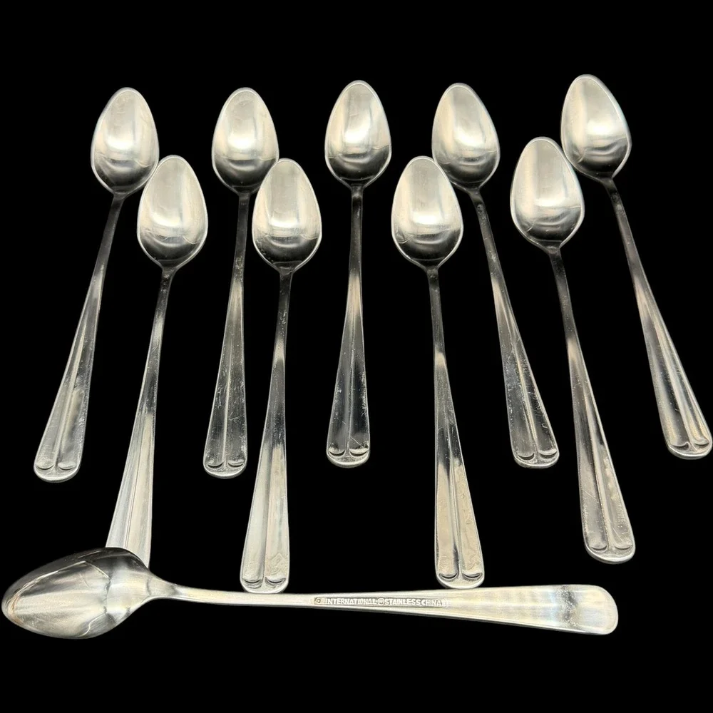 International Silver Stainless Steel Cape Cod Iced Tea Spoons 10 Long Handle